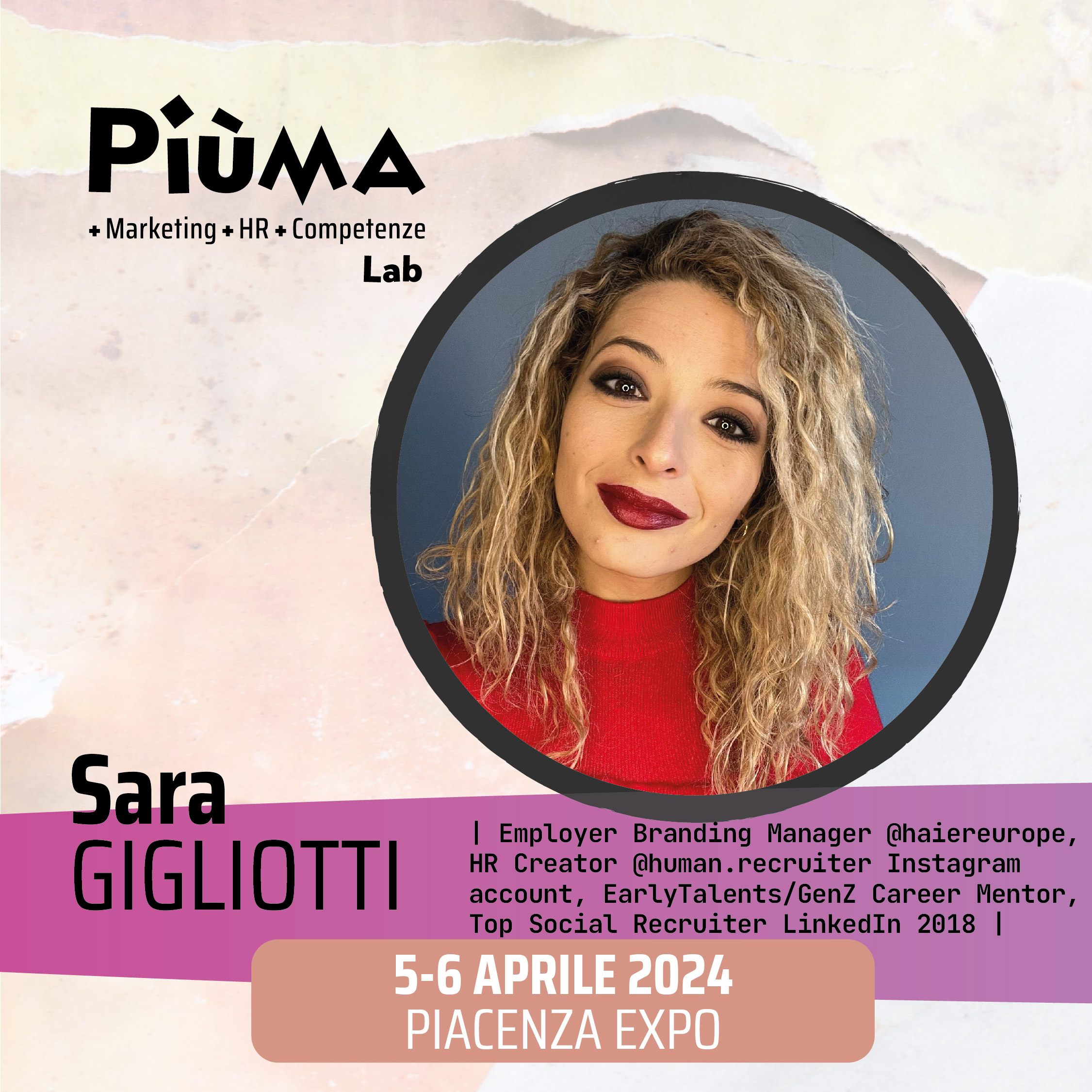 Sara Gigliotti x PiùMA LAB_Programma evento Fiera marketing, risorse umane e vendite con corsi marketing corsi risorse umane e corsi vendita
